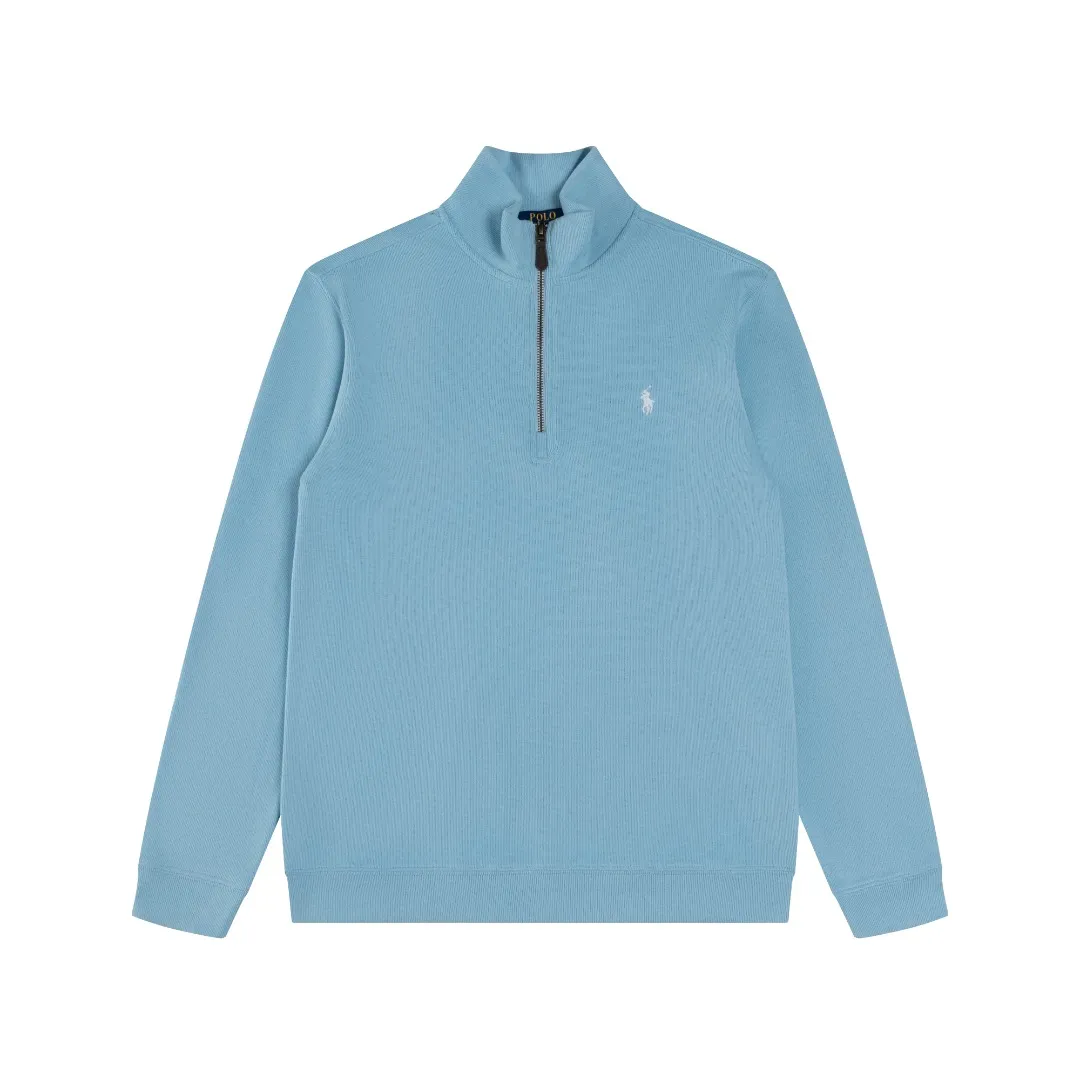 P230 #R97 Ralph lauren twelve-color embroidered pony logo half-zip high-neck long-sleeved knitted sweatshirt. The same style for men and women. The new half-zip sweatshirt for couples to wear in autumn is here! This kind of sweatshirt is really popular this year, even more popular than the hooded sweatshirt. Open the zipper and it can be used as a large lapel, which makes it more fashionable. The color of the classic design of the little war horse on the chest is matched with the embroidery. The simple zipper design echoes the brand logo, so you don’t need to match too much. The sweater version is loose enough! The fabric is custom-woven and dyed 100 cotton. 320g high gram weight 100% cotton knitted cotton with a certain thickness. The fabric is soft and comfortable, and the three-dimensional fabric is full of texture. The stitching is three needles and five threads, which is beautiful and strong. The pattern is also good. Although it is loose, it does not look bulky! - It is not a popular color scheme on the street. The color is pure and highly recommended. The upper body has a particularly high rate of turning heads. Loose style. Big drop shoulder OS style. Same style for men and women. Couple wear. Versatile and practical! Color: Gray, navy, khaki, green label, oatmeal brown label, apricot, black, army green, burgundy, pink, dark gray, light blue, white. Size: S M L XL Length: 70/72/74/76 Bust: 53.5/55.5/57.5/58.5 Shoulder width: 44/45/46/47 Sleeve length: 61/62/63/64